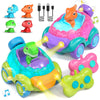 Lehoo Castle Girl Dinosaur Toy, 2 Pack Dinosaur Toys for Kids 3-5, Remote Control Car for Toddlers 1-3, Kids Toys Girls 3-5, 2 Y
