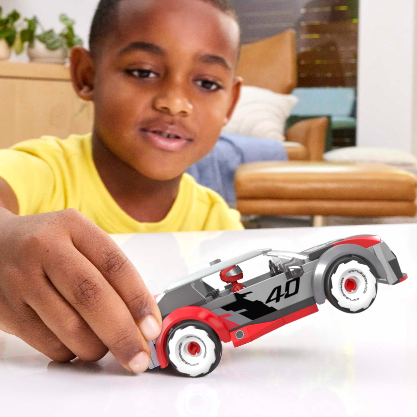 Mega Hot Wheels Building Toy Race Car Playset, Audi Rs 6 Gto Concept With 77 Pieces, 1 Micro Action Figure Driver, Grey, Kids Age 5+ Years