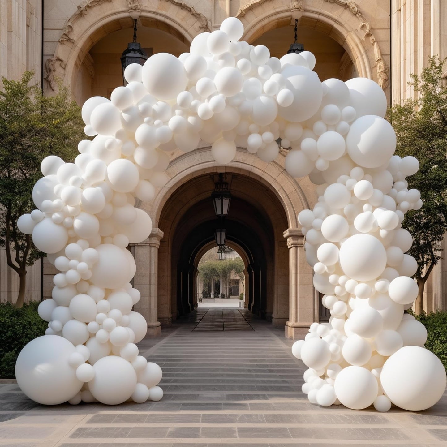130Pcs White Balloons Different Sizes 18'' 12'' 10'' 5'' Balloon Garland Arch Kit Perfect For Birthday Party, Graduation, Baby S