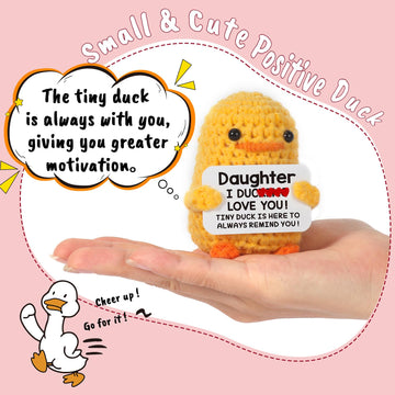 Mbl Birthday Gifts For Daughter From Mom - Handmade Crochet Knitted Duck For Daughters From Mother Dad, To My Daughter Birthday