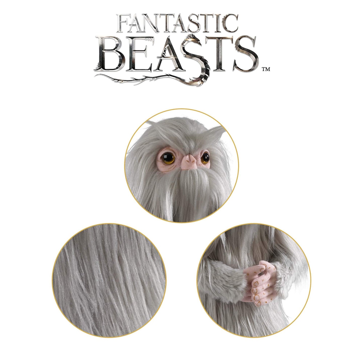 The Noble Collection Fantastic Beasts Demiguise Plush 13" Grey Polyester Model 58563