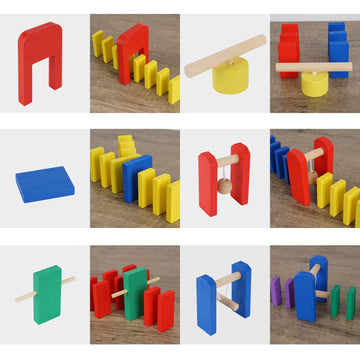 Calmado - 1000 Pcs Wooden Dominos For Kids - Domino Toys For Outdoor Or Indoor Game, Dominos For Kids Ages 4-12 Including Bag, I