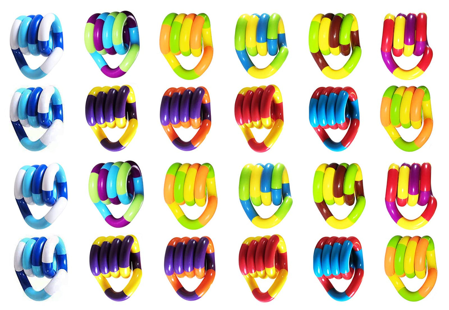 20 Pcs Tangles Fidget Toys,Multicolor Quiet Fidget Toys For Adults,Boys,Girls-Sensory Items For Relaxation,Anxiety Stress Relief,Decompression-Squeeze, Twist, Chain Spinner Alternative Gift (20Pcs)