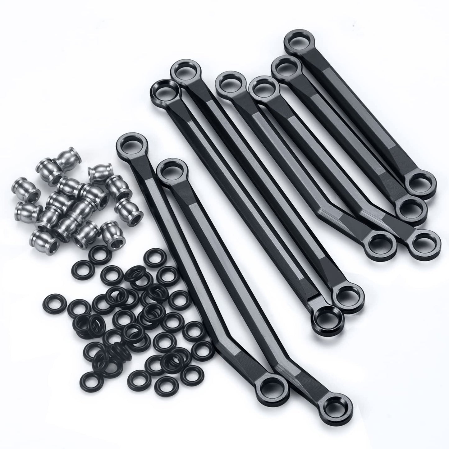 RCLIONS Higher Extra Clearance Links Set Linkage for TRX4M Upgrades 1/18th RC Crawler Car Parts (Black)