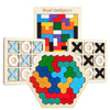 NAODONGLI Wooden Puzzles Geometric Shape Logic Hexagon Puzzle Toys Brain Teasers STEM Montessori Educatioanl IQ Board Games for Kids Boys Girls Ages 3+ (4 Pack)