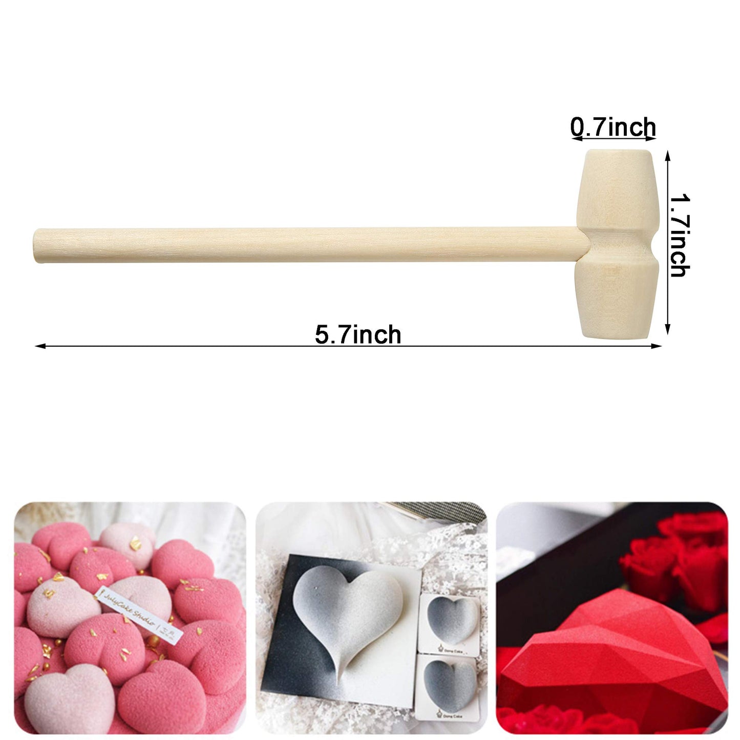 50 Pcs Mini Wooden Hammers For Breakable Chocolate Bulk, Natural Wood Toy Mallets For Kids