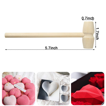 24 Pcs Mini Wooden Hammers For Breakable Chocolate, Natural Wood Toy Mallets For Kids