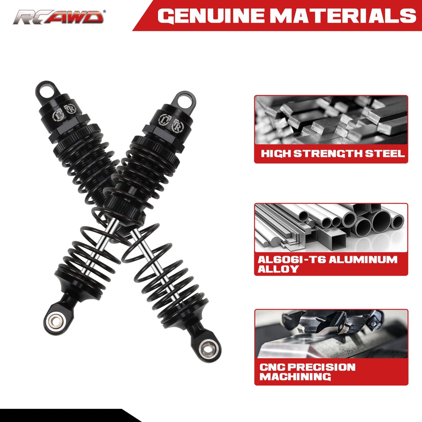 Rcawd Big Bore Shock Absorber Damper For 1/10 Slash 2Wd, Hoss, Rustler 4X4 Vxl,Slash 4X4, Bandit, Ford, Nitro,Stampede Upgrades,