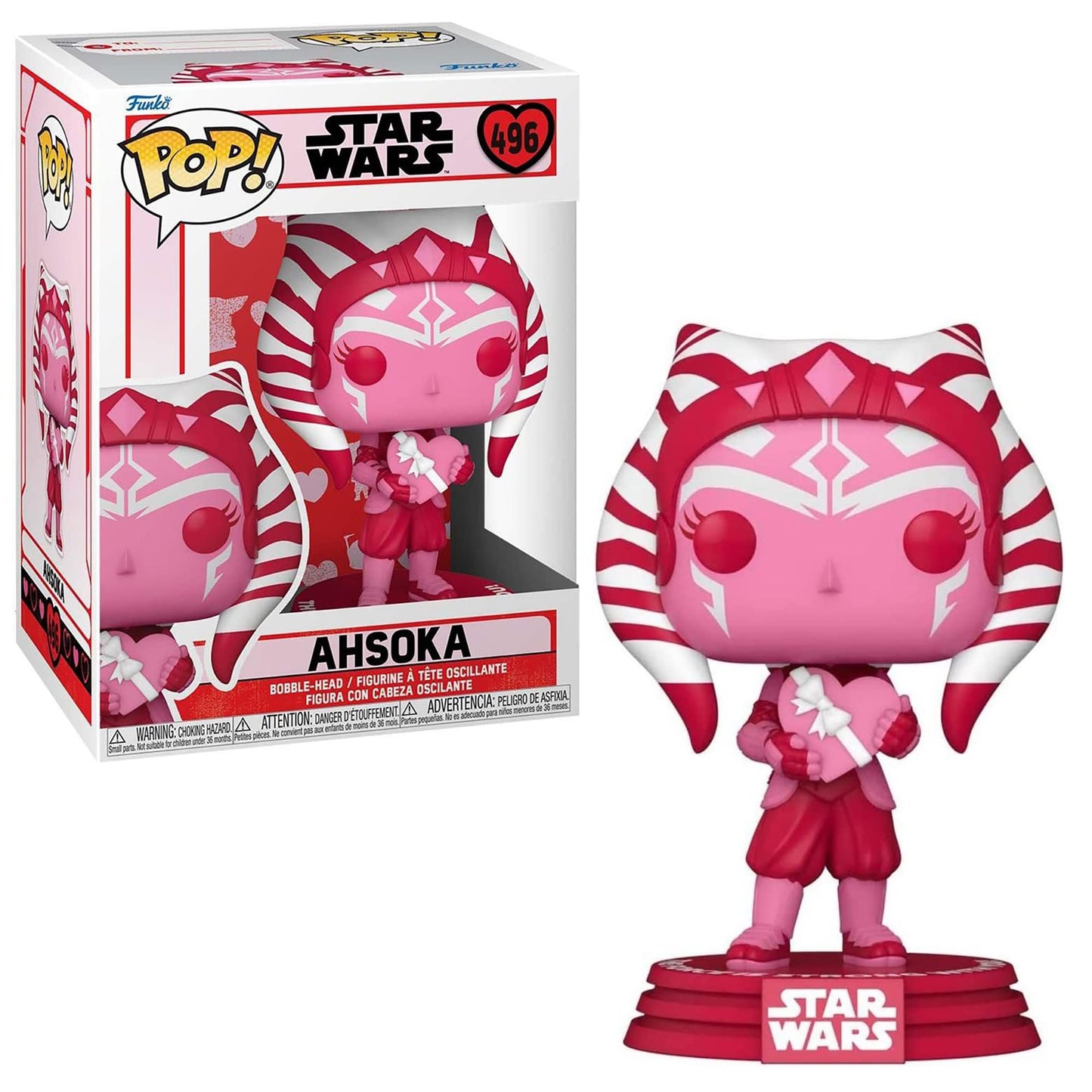 Funko Pop Valentines Star Wars Collectors Set - Luke & Grogu, Mandalorian, Ahsoka, Grogu, Figures Stand 3.75' Tall, Each Figure Comes Individually Packaged