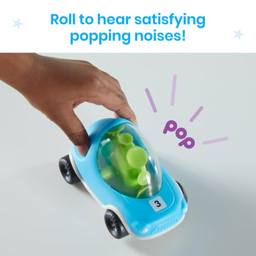 Hand2Mind Popping Fidget Cars - Suction Cup Toys for Fine Motor Skills & Anxiety Relief, Set of 3, Multiple Colors, for Toddlers & Preschoolers