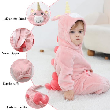 Tonwhar Kid'S And Toddler'S Costume Baby Animal Outfit Baby Boys' Girls' One-Piece Rompers Jumpsuit(3-4T,Unicorn)