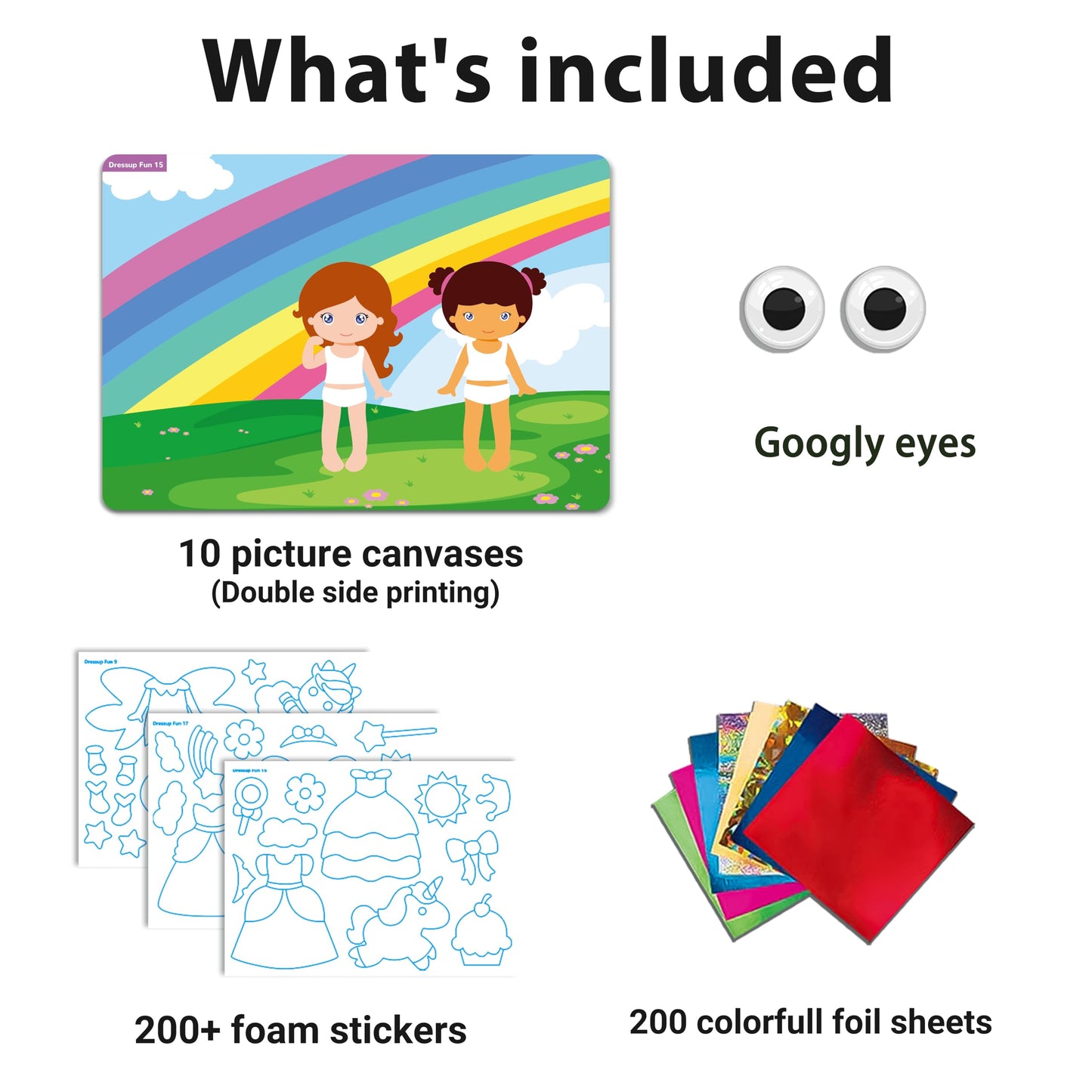 Yazhiji Foil Art Craft Kits For Kids Unicorns Princess Mess -Free Fun Activity Set For Child,Diy Printing Craft Kits, Gifts For