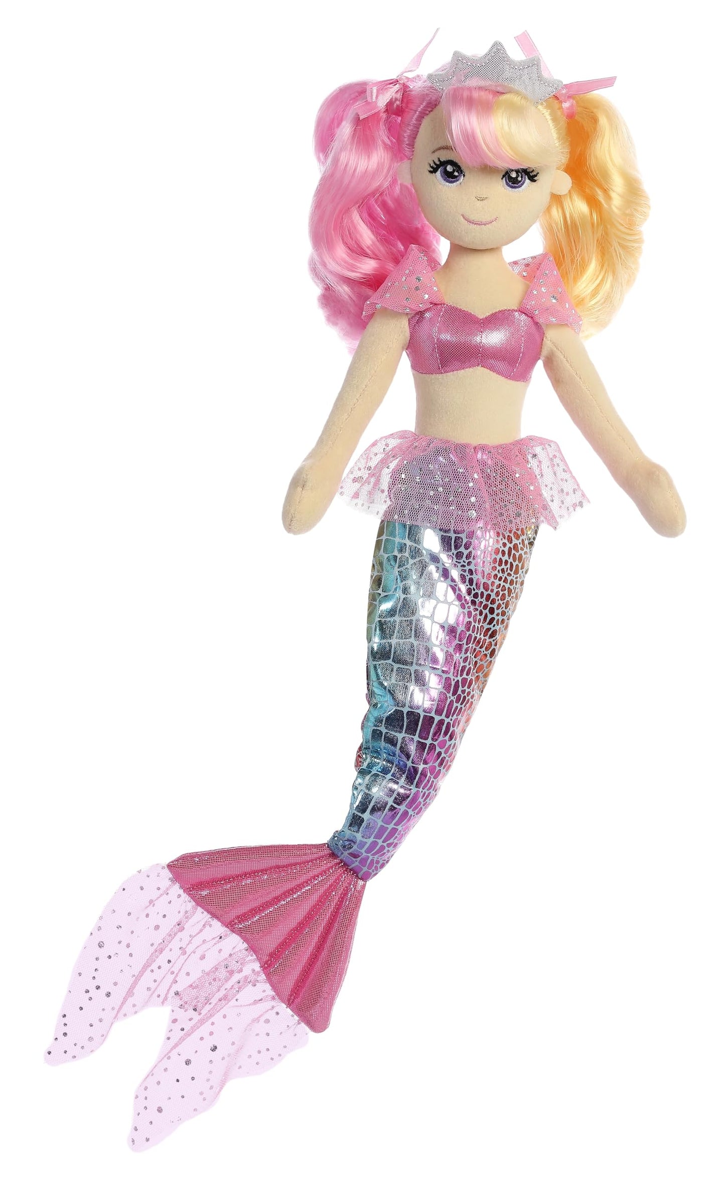 Aurora® Enchanting Sea Sparkles™ Rainbow Sea Rose™ Stuffed Doll - Imaginative Play - Magical Companions - 18 Inches