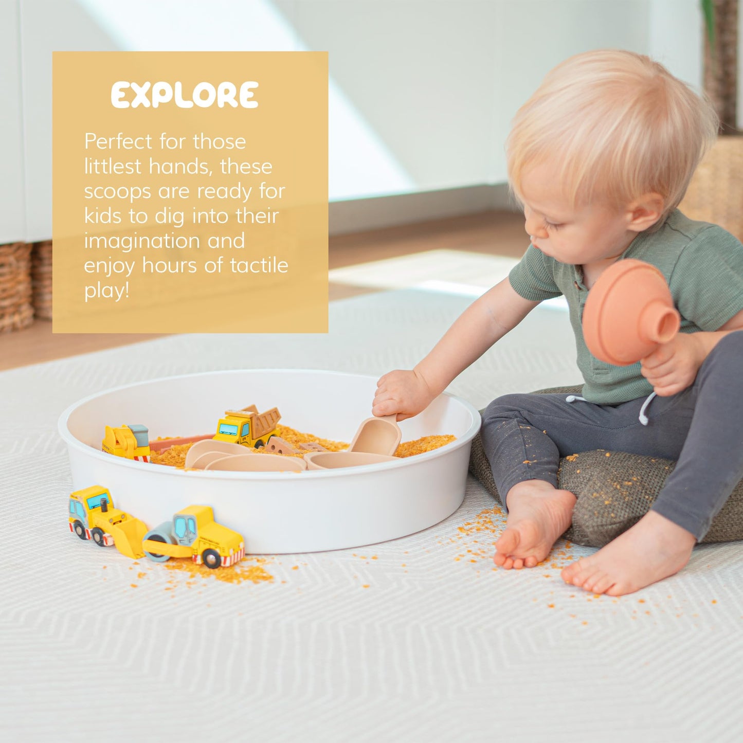 Inspire My Play - 4 X Mini Silicone Scoops - Perfect For Sensory Playtray - Sensory Bin Accessories - Special Education Classroo
