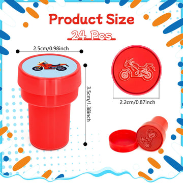 Cinrobiye 24 Pcs Transportation Stampers for Kids, Traffic Vehicle Stamp Set with Trucks Planes Trains Fire Trucks Police Cars f