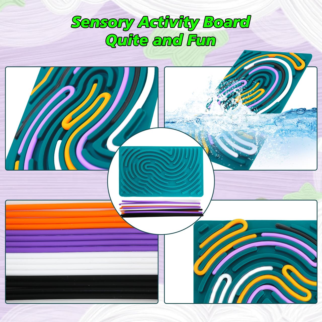 Sensory Activity Board For Kids 3+ & Adults - Fidget Toys, Autism Products, Silicone Calm Down Toy, Adhd Activities For Travel (