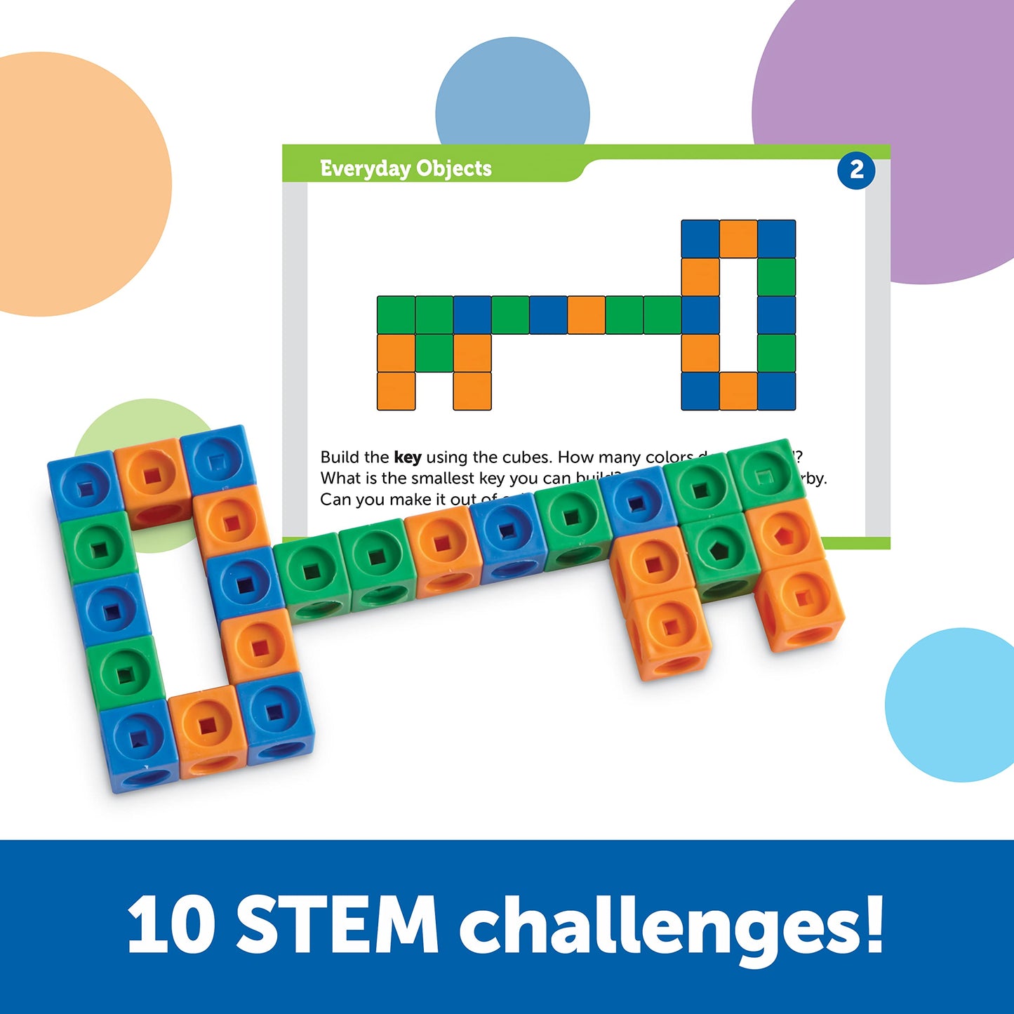 Learning Resources Stem Explorers Mathlink Builders - 100 Pieces, Ages 5+, Kindergarten Stem Activities, Math Activity Set And G