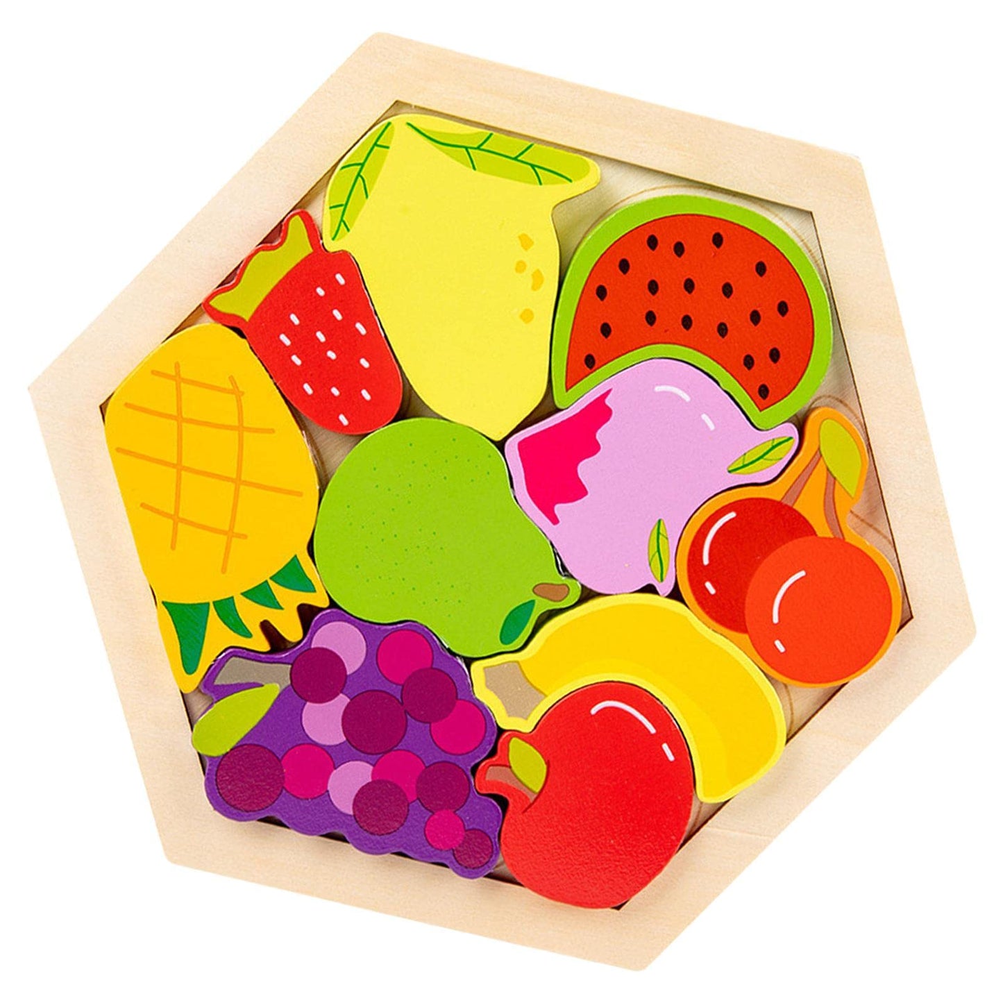 Secret Desire Wooden Jigsaw Puzzles Sorting Stacking Blocks Educational Toy Fruit|Developmental Baby Toys