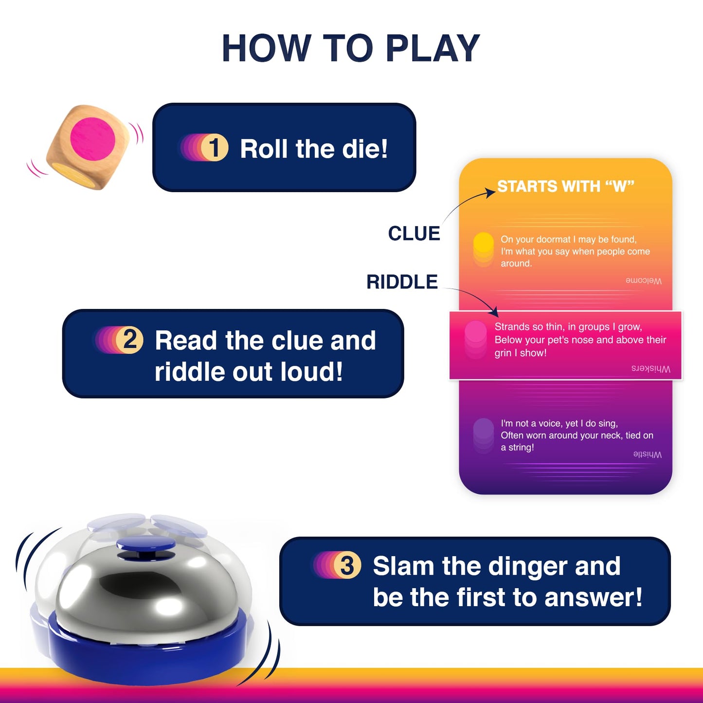 Gouda Games Dare to Ding - Fast-paced Card Game for 3-8 Players, Family-Friendly, Multicolor, 19.2x15.1x5.9 cm, Model SK