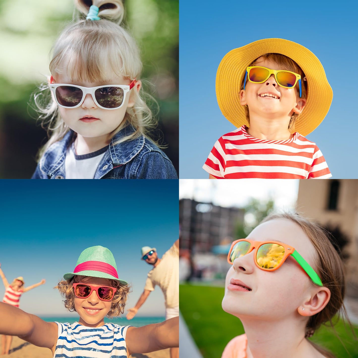 Oleitodh 60 Pcs Kids Sunglasses Bulk,Kids Neon Sunglasses Party Favors With Uv400 Proctection,80S 90S Retro Sunglasses For Boys