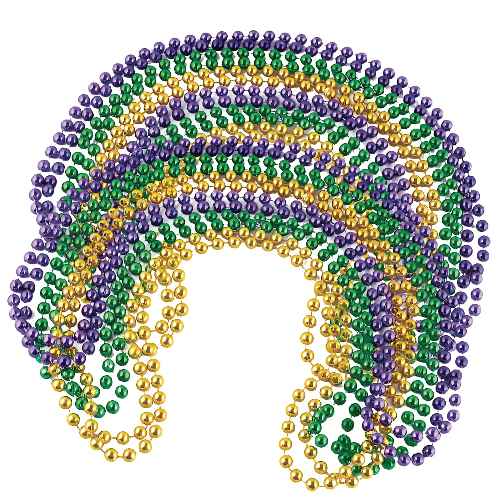 Funny Party Hats Mardi Gras Beads Necklaces - Party Costumes Accessories 144 Pc