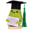 Cofubcad 2025 Graduation Gift Emotional Support Cucumber Graduation Cap Gift, Cute Knitted Crochet Cucumber Doll With Doctoral Hat Toy With Room Decoration(A1)