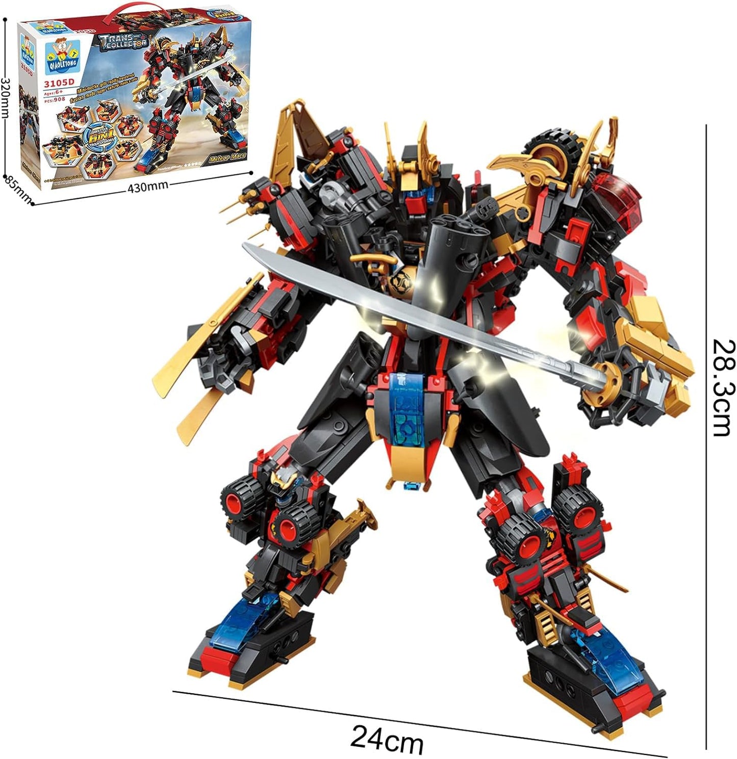QLT QIAOLETONG 12 in 1 Mecha Robot Building Set, 542 PCS, Multicolor, Compatible with Lego, Cool Robot Toys Gift for Adults
