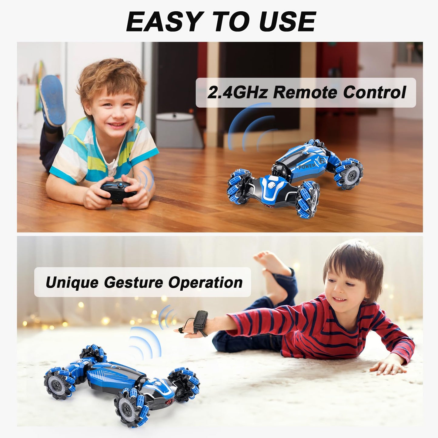 Xamimm Gesture Rc Car, 4Wd Gesture Sensing Rc Stunt Car Toys For 5-13 Ages Boys Girls, Drift Hand Controlled Remote Control Twis