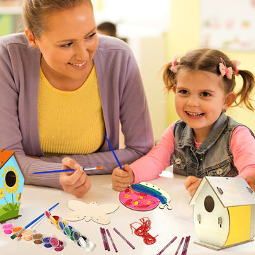 Arts And Crafts For Kids Ages 4-8 8-12, 2 Pack Diy Bird House Wind Chime Kids Crafts, Craft Kits For Girls Boys Toddlers 4-6 6-8