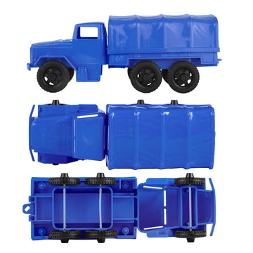 TimMee Plastic Army Men TRUCKS - Blue M34 Deuce and a Half Cargo Vehicles US Made