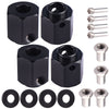 Aimrock Aluminum 12Mm Hex Extended Wheel Hubs 12Mm Offset Spacers Upgrades For 1/10 Trx4 Trx6 Rc Crawler Truck (Black, 12Mm)