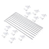 FPVDrone 10PCS 1.2mmx20cm RC Steel Pushrod Parts + 10PCS Nylon Micro Control Horns 35mmx15mm 4 Holes for RC Airplane Plane DIY P