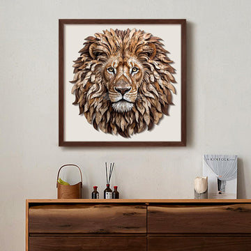 Wooden Puzzles for mature-themeds - 200 Pieces Lion Unique Shaped Wooden Jigsaw Puzzles for mature-themeds Medium Size 10'' x 10.5'' mature-themed Wood Puzzles for Family Friend Game