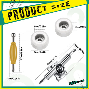 Zhehao 8 Pcs Fingerboard Bearing Wheels Standard Fingerboard Tool Fingerboard Cnc Lathed Bearing Fingerboard Screwdriver And 2 P