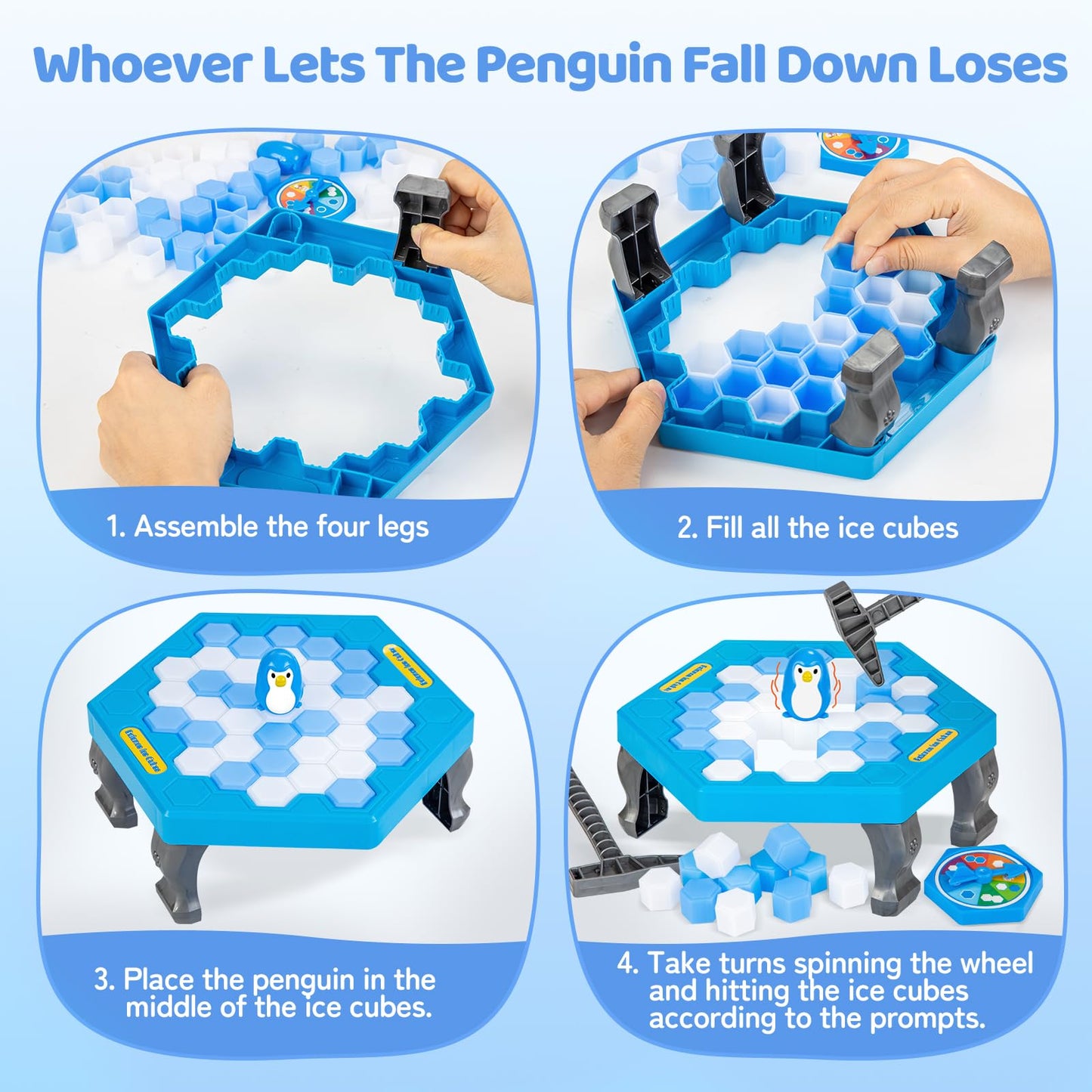 Ss Save Penguin On Ice Game, Penguin Trap Break Ice Activate Family Party Ice Breaking Kids Puzzle Table Knock Block