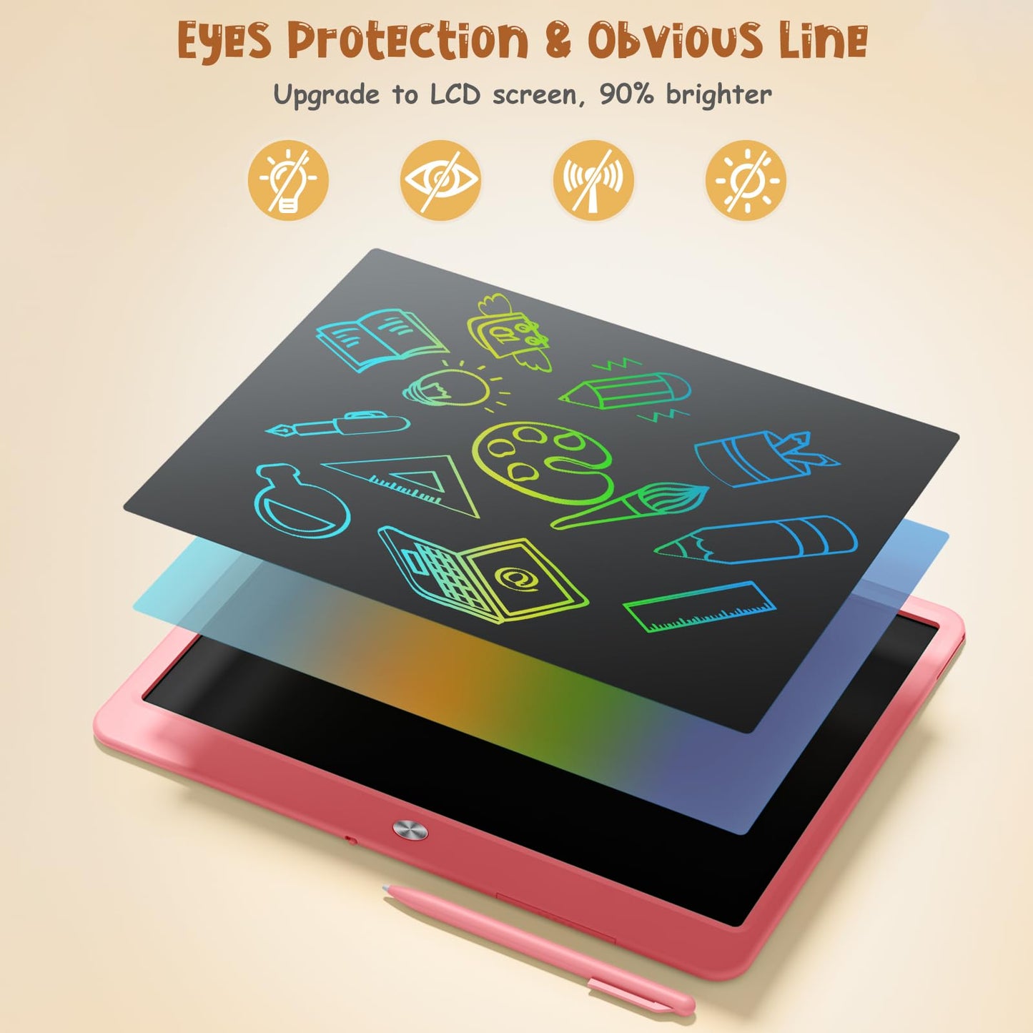 Kidopire Lcd Writing Tablet For Kids, 15 Inch Large Screen Doodle Board Toddler Toys, Drawing Writing Board Tablet, Office Messa