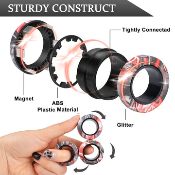 3Pcs Magnetic Rings Fidget Toy Set, Idea Adhd Anxiety Magnetic Fidget Toys Adults Fidget Spinner Rings For Relief, Easter Basket