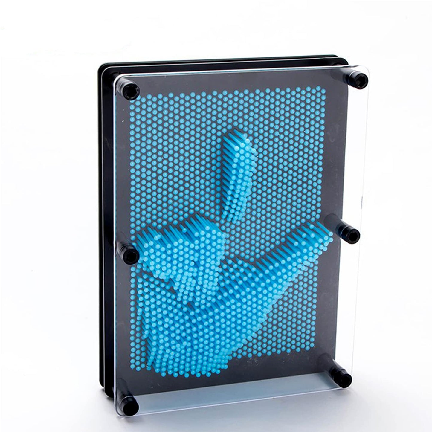 Sharkwill 3D Pin Art Sensory Toy Needles Intellectual Fun Toy Plastic Pin Art Palm Board Large (Lightblue-6 X 8 Inches)