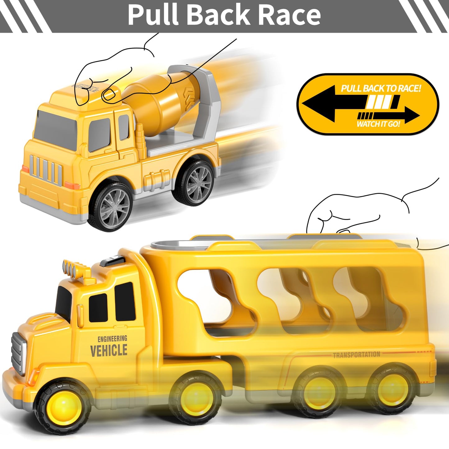 Bennol Toddler Boy Toys For 1 2 3 4 5 Year Old Boys, Toddler Car Trucks Toys For Toddler Boys Ages 1-3 3-5, 5 In 1 Construction