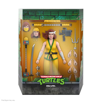Super7 ULTIMATES! Teenage Mutant Ninja Turtles Ninja April - 7 TMNT Action Figure with Accessories Classic Cartoon Collectibles and Retro Toys