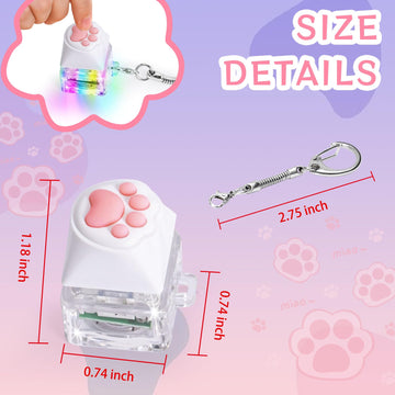 Cozymate Keyboard Fidget Toys For Adults Keyboard Clicker With Led Light Keychain Fidget Sensory Fun Toys For Anxiety Decompression (Catpaw, 1P)