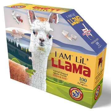 Madd Capp Puzzles Jr. - I Am Lil Llama - 100 Pieces - Animal Shaped Jigsaw Puzzle