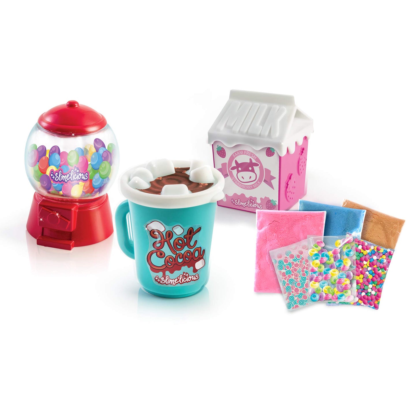 So Slime Diy - Slime'Licious Scented Slime 3-Pack – Gumballs, Strawberry Milk & Hot Chocolate Just Add Water, Shake And Add Decorations To Make Your Own Scented Slime
