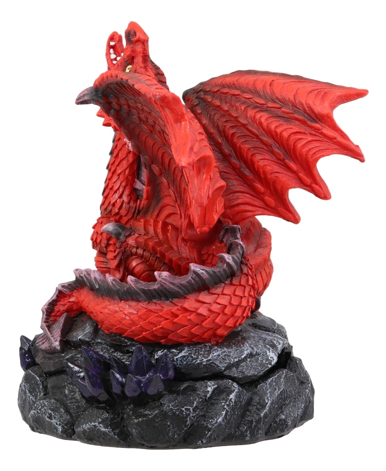 Ebros Gift Stryker The Mythical Smoke Fire Breathing Red Dragon Backflow Incense Cone Burner Figurine 6.25' Tall Dungeons And Dragons Medieval Renaissance Decor Statue Smaug Drake Puffing Smog