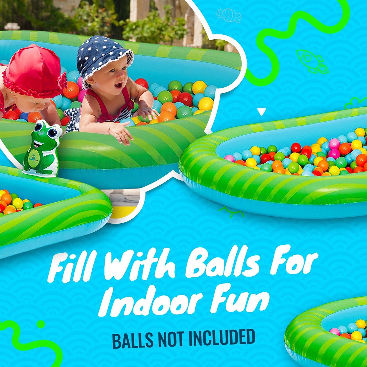 Splashin'Kids 3 In 1 Inflatable Sprinkler Pool For Kids, Baby Pool, Kiddie Pool, Toddlers Wading Swimming Water Outdoor Toys Babies Boys Girls Small (Small And Large Size)