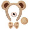 4 Pcs Bear Costume Accessories Set Bear Ears Headband And Tail Bear Nose Bowtie Boys Girls Hairband Hair Accessories For 101 Day