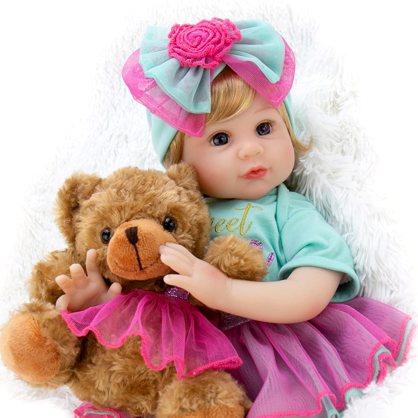 Milidool Reborn Baby Dolls, Realistic Newborn Baby Girl Doll, 22 Inch Lifelike Newborn Girl Doll Weighted Doll Girl With Feeding Toy Accessories Set, Great Gift Set For Grandma Kids 3+