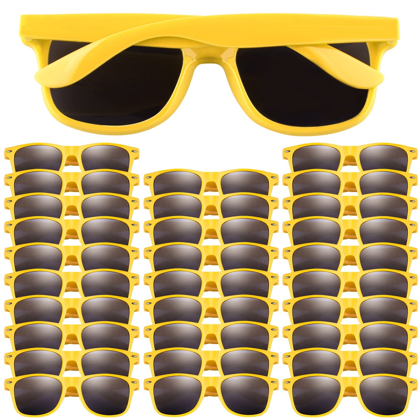 Fepito 30 Pieces Party Sunglasses Bulk For Birthday Party Supplies Treat Bag Fillers For Beach Pool Party Toys, Yellow