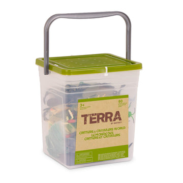 Terra By Battat – Bugs & Reptiles Figurines & Accessories – 60Pc Toy Animal Bucket For Kids – Insect Toys – Lizards, Grasshoppers, Beetles, And More – 3 Years + – Critters & Crawlers World