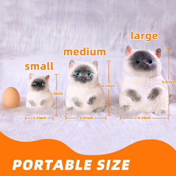 Big Taba Cat, Handmade Large Cat Taba Squishy Toys, Stress Relief, Funny, Cute Soft Cat Squishy Stress Toy Gifts (Large Siamese